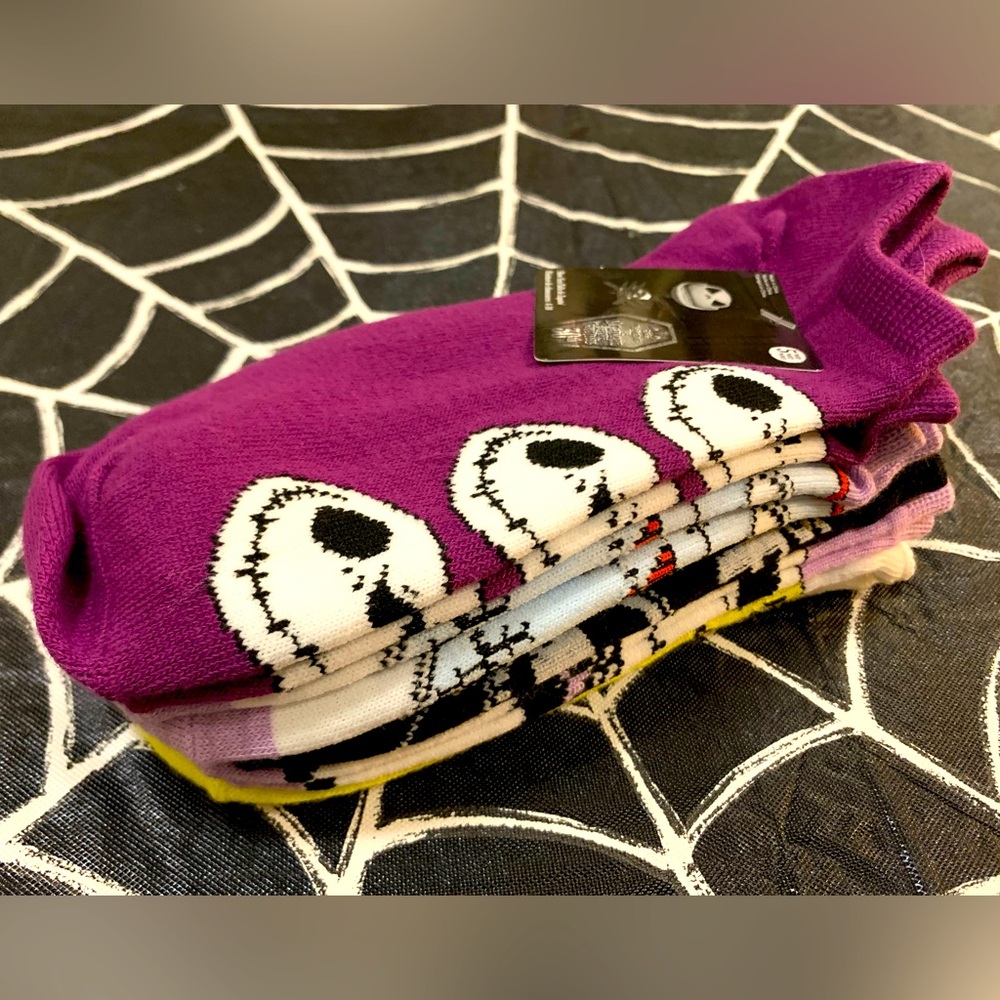 Jack Skeleton Nightmare Before Christmas Socks Lowcut 5 Pack NWT